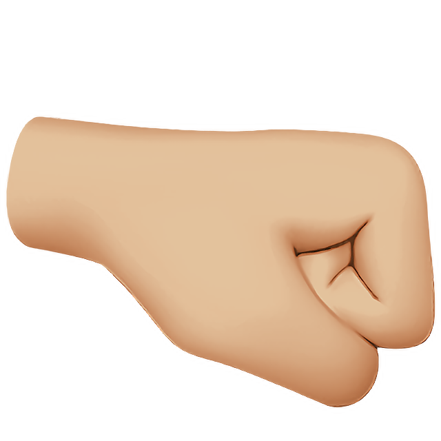 Right-Facing Fist: Medium-Light Skin Tone