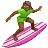 Woman Surfing: Medium-Dark Skin Tone