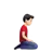 Man Kneeling Facing Right: Light Skin Tone