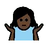 Woman Shrugging: Dark Skin Tone Emoji 🤷🏿‍♀️ image - OpenMoji style
