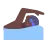 Man Swimming: Dark Skin Tone