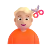 Person Getting Haircut: Medium-Light Skin Tone Emoji 💇🏼 image - Microsoft 3D Fluent style