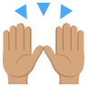 Raising Hands: Medium Skin Tone Emoji 🙌🏽 image - EmojiTwo style