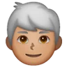Man: Medium Skin Tone, White Hair Emoji 👨🏽‍🦳 image - Samsung style