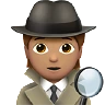Detective: Medium Skin Tone Emoji 🕵🏽 image - Apple style