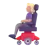 Woman In Motorized Wheelchair: Medium-Light Skin Tone