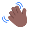 Waving Hand: Medium-Dark Skin Tone Emoji 👋🏾 image - Microsoft Classic 2D style