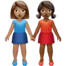 Women Holding Hands: Medium Skin Tone, Medium-Dark Skin Tone Emoji 👩🏽‍🤝‍👩🏾 image - Apple style