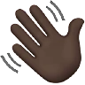 Waving Hand: Dark Skin Tone Emoji 👋🏿 image - Apple style