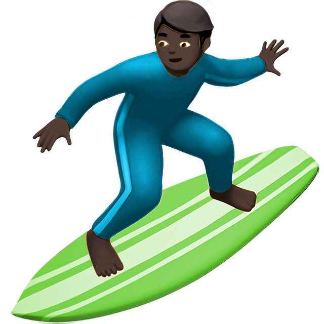 Man Surfing: Dark Skin Tone