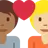 Couple With Heart: Person, Person, Medium-Dark Skin Tone, Medium-Light Skin Tone