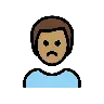 Man Pouting: Medium Skin Tone Emoji 🙎🏽‍♂️ image - OpenMoji style