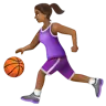 Woman Bouncing Ball: Medium-Dark Skin Tone Emoji ⛹🏾‍♀️ image - WhatsApp style