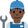 Man Mechanic: Dark Skin Tone Emoji 👨🏿‍🔧 image - Twitter / X (Twemoji) style