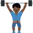 Man Lifting Weights: Dark Skin Tone