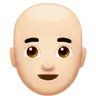 Man: Light Skin Tone, Bald Emoji 👨🏻‍🦲 image - Apple style