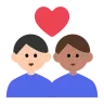 Couple With Heart: Man, Man, Light Skin Tone, Medium Skin Tone Emoji 👨🏻‍❤️‍👨🏽 image - Tossface style