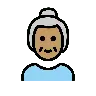 Old Woman: Medium Skin Tone Emoji 👵🏽 image - OpenMoji style