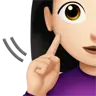 Deaf Woman: Light Skin Tone Emoji 🧏🏻‍♀️ image - Apple style