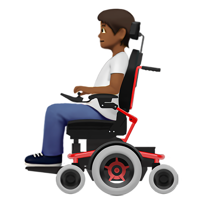 Person In Motorized Wheelchair: Medium-Dark Skin Tone
