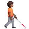 Person With White Cane Facing Right: Medium-Dark Skin Tone Emoji 🧑🏾‍🦯‍➡️ image - Samsung style