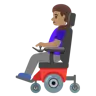 Woman In Motorized Wheelchair: Medium Skin Tone Emoji 👩🏽‍🦼 image - Google Noto Color style