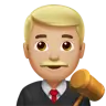 Man Judge: Medium-Light Skin Tone Emoji 👨🏼‍⚖️ image - Apple style