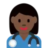 Woman Health Worker: Dark Skin Tone Emoji 👩🏿‍⚕️ image - Twitter / X (Twemoji) style