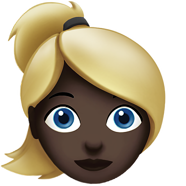 Woman: Dark Skin Tone, Blond Hair