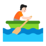 Person Rowing Boat: Light Skin Tone Emoji 🚣🏻 image - Microsoft Classic 2D style