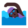 Woman Swimming: Dark Skin Tone Emoji 🏊🏿‍♀️ image - Microsoft Classic 2D style