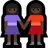 Women Holding Hands: Dark Skin Tone