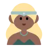 Woman Elf: Medium-Dark Skin Tone Emoji 🧝🏾‍♀️ image - Tossface style