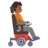 Person In Motorized Wheelchair Facing Right: Medium-Dark Skin Tone