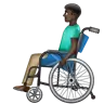 Man In Manual Wheelchair: Dark Skin Tone Emoji 👨🏿‍🦽 image - WhatsApp style