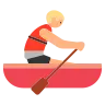 Person Rowing Boat: Medium-Light Skin Tone Emoji 🚣🏼 image - Tossface style