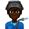 Factory Worker: Dark Skin Tone Emoji 🧑🏿‍🏭 image - Emojidex style