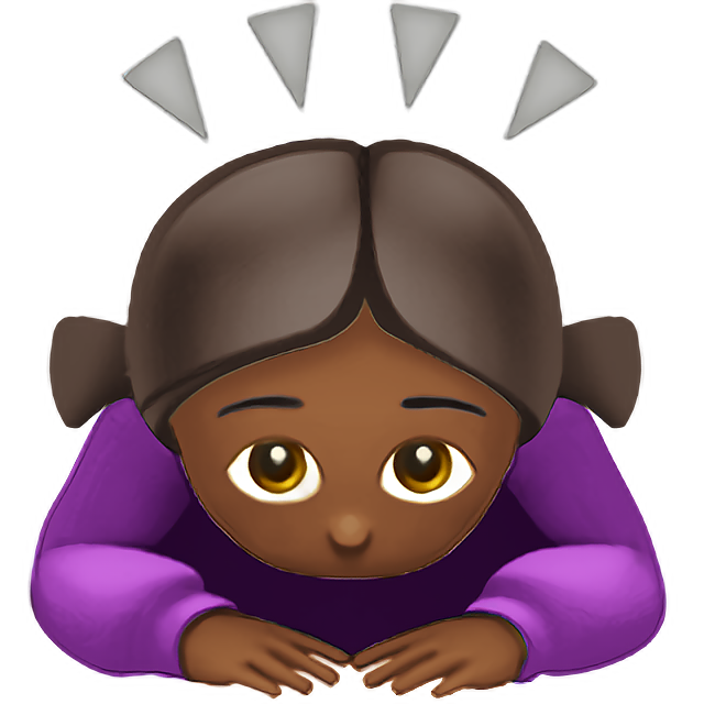Woman Bowing: Medium-Dark Skin Tone