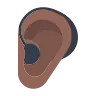 Ear With Hearing Aid: Medium-Dark Skin Tone Emoji 🦻🏾 image - Tossface style