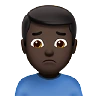 Man Frowning: Dark Skin Tone Emoji 🙍🏿‍♂️ image - Apple style