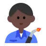 Man Factory Worker: Dark Skin Tone Emoji 👨🏿‍🏭 image - Tossface style