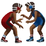 Men Wrestling: Medium-Dark Skin Tone Emoji 🤼🏾‍♂️ image - Apple style