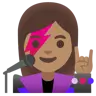 Woman Singer: Medium Skin Tone Emoji 👩🏽‍🎤 image - Google Noto Color style