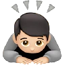 Person Bowing: Light Skin Tone Emoji 🙇🏻 image - Apple style