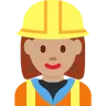 Woman Construction Worker: Medium Skin Tone Emoji 👷🏽‍♀️ image - Twitter / X (Twemoji) style