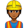 Construction Worker: Medium-Dark Skin Tone Emoji 👷🏾 image - Emojidex style