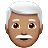 Man: Medium Skin Tone, White Hair