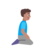 Man Kneeling Facing Right: Medium Skin Tone