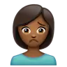 Woman Frowning: Medium-Dark Skin Tone Emoji 🙍🏾‍♀️ image - WhatsApp style