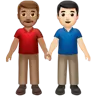 Men Holding Hands: Medium Skin Tone, Light Skin Tone Emoji 👨🏽‍🤝‍👨🏻 image - Apple style